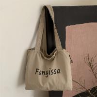 Bolsos de mano coreanos simples con cordón, bolso de compras ligero de gran capacidad, bolso de hombro informal con letras de diseñador para mujer - details 9