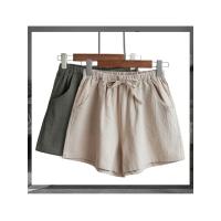 Pantalones de Lino de Verano de Cintura Alta Shorts de Moda Deportiva para Mujeres - details 1