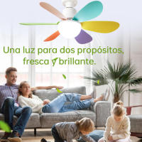 Con luz LED y control remoto, ventilador de techo silencioso de 52 cm/42 cm, 30 W/40 W, casquillo E27. - details 2