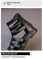 Sandalias Gladiador Niña, Zapatos Princesa con Banda Estrecha, Botas Romanas, Color Blanco y Negro, Verano 2022 - details 7