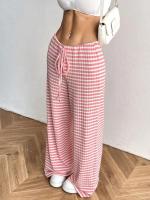 Pantalones de Algodón con Rayas para Mujer Cintura Elástica, Talla Única, Novedad de Otoño - details 5