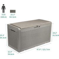 380L Arcón de Ordenación Exterior, Resina Caja de Almacenamento de Jardín para Almacenamiento Al aire Libre para Muebles de Patio - details 23