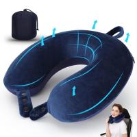 Almohada de viaje ajustable, almohada de espuma viscoelástica para el cuello, soporte para la cabeza, almohada suave para el cuello, 1 unidad - details 3