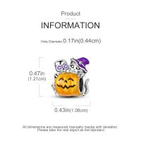 Cuentas colgantes de plata de ley 925, cuentas de calabaza noctilucencia de Halloween, pulsera Original para hacer joyas, regalo del Día de San Valentín - details 5