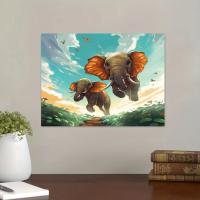 RUOPOTY-Cuadro de elefante pintado a mano por números, decoración moderna para sala de estar, 40x50cm - details 1