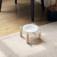 Cuenco individual/doble para gatos con soporte acrílico, protege la columna Cervical, cuenco de cerámica antiderrames para comida de mascotas, antivómitos, antideslizante - details 9
