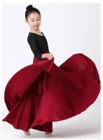 Falda Flamenco para niña, española, vesti largo danza del vientre, oscilante grande, falda gitana rendimiento de Color - details 8