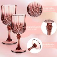 Copas de plástico dorado de 7oz, cristalería para bodas, copas de agua de cristal, copas de champán (16, oro rosa) - details 3