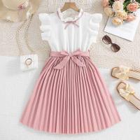Falda Plisada de Khaki para Niñas Mangas de Pétalo Blanco Estilo Preppy para Cumpleaños - details 8