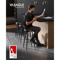 Juego de 2 Taburetes de Bar Taburetes de Cocina, Taburetes de Desayuno, Cuero Sintético con Costuras 76,2 cm de Alto, Silla Comedor, Fácil Montaje, Negro - details 3