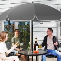 Conjunto de Mesa y Sillas de Jardín al Aire Libre de 6 Piezas Muebles de Jardín con 4 Sillas Plegables Mesa de Vidrio y Parasol para Patio Terraza Gris - details 7