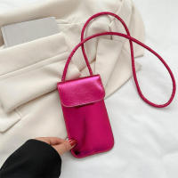 Bolso bandolera de cuero PU sólido para mujer, bolso para teléfono móvil - details 1