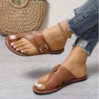 Sandalias informales de exterior para mujer, zapatos de playa, chanclas planas, sandalias con Clip para caminar, hebilla romana, novedad de verano - details 1