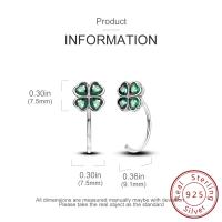 Pendiente de aro de plata de ley 925 para mujer, corazón, estrella, trébol, joyería de compromiso, regalo de boda - details 24
