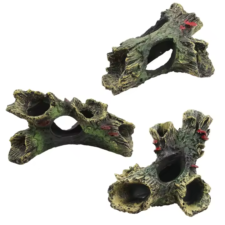 Decoración de Tronco Hueco de Acuario de Resina Cueva de Escondite para Peces - 1
