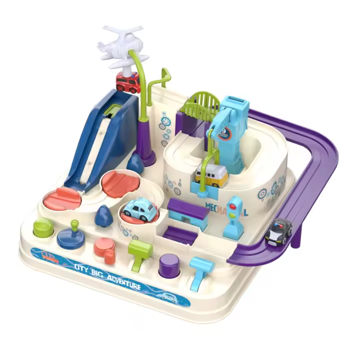 Modelo de coche de carreras para niños, juguete educativo de pista, juego de aventura, juego mental, tren interactivo mecánico - 1
