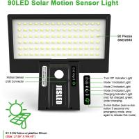 90 LED Focos Solares Exterior, Foco Solar Potente con Sensor de Movimiento, Impermeable con 4 Modos Inteligentes para Jardín, Patio, Camino, Escalera - details 11