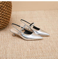 Zapatos clásicos y versátiles de una sola pieza con tacón de aguja negro estilo francés - details 26