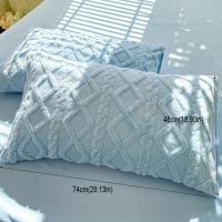 Suministros de cama de 2 uds., funda de almohada de lana de leche de Color sólido, funda de almohada suave y agradable para la piel, protector de almohada cálido rectangular para pareja - details 0