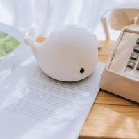 Luz Nocturna recargable por USB para niños, Animal de silicona suave, dibujos animados, Ribbot, perro Panda, ballena, Delfín, regalo para niños - details 18