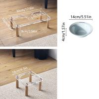 Cuenco individual/doble para gatos con soporte acrílico, protege la columna Cervical, cuenco de cerámica antiderrames para comida de mascotas, antivómitos, antideslizante - details 0