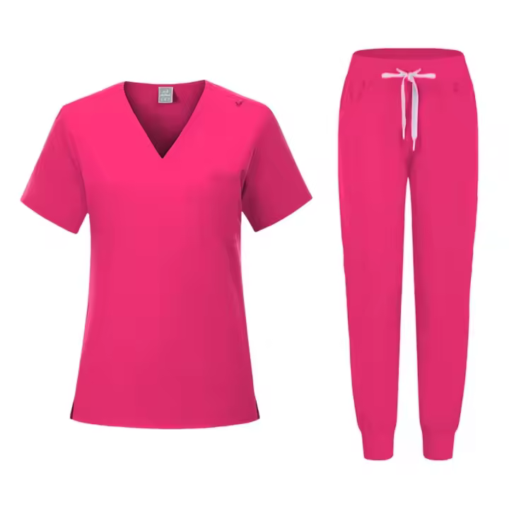 Muchos colores, conjuntos de uniformes para enfermería con cuello en V para mujer, uniforme médico morado menta, pantalones de pierna para correr, conjuntos de enfermeras médicas - 1