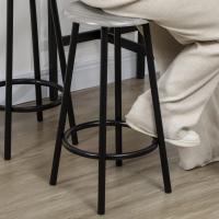 Conjunto de mesa alta de bar y 4 taburetes, mesa alta de cocina con taburetes estilo industrial, marco de metal para salón, marrón rústico - details 14