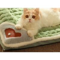 Cama a cuadros para perros pequeños y medianos, sofá de lujo, cálido, pelusa para dormir, extraíble, lavable, para invierno - details 10