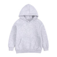 Sudadera con capucha gruesa de color sólido para niños, 95% algodón, 2 a 13 años, novedad - details 1