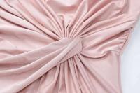 Vestido Formal Ocn para mujer, elegante vestido gris con cuello redondo y manga larga con pliegues y cintura alta, vestido de fiesta de noche - details 16