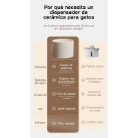 Dispensador de Agua Automático de Cerámica para Mascotas Bol de Gato con Filtración Circulativa - details 11