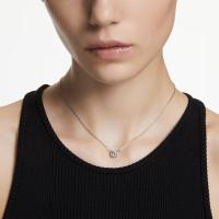 Swarosk-collar con colgante redondo de cristal transparente para mujer, de plata 925, cadena Simple con piedra de circón, regalo de joyería - details 1