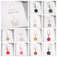 Lindo llavero de flores de cuero PU, llavero de coche, colgador de cuero PU de dibujos animados, 13 colores, bolso de moda, colgante, adorno para bolso - details 4
