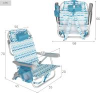 Pack de 2 sillas plegables multiposición para playa, jardín, terraza o camping, 5 posiciones, 49x58x80 cm, Altura asiento 27 cm, Topes antivuelco, Soporta 100 kg, Con asas de transporte (85469) - details 46