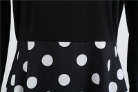 Women plaid print long sleeve vintage a line party dress v neck - details 70