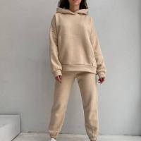 Conjunto de ropa deportiva informal para mujer, sudadera con capucha y pantalones de manga larga, moda, otoño - details 5