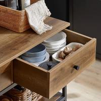 Cocina Carrito de Servir Multiusos con 2 Estantes y 2 Cajones 110 x 55 x 91 cm FKW112-PF ES - details 0