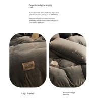 Funda nórdica suave y cálida de terciopelo de leche azul, manta de felpa de doble cara, ropa de cama de lujo, tamaño Queen, invierno, nuevo - details 3