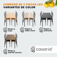 Comedor con 4 Sillas Set 5 Pzs. Completo Madera Muebles Cocina Leo 110x68cm Tipo Industrial - details 5