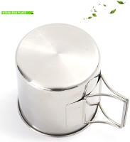 Tazas de acampada portátiles, tazas y tazas de acero inoxidable para exteriores con mango plegable, 4 paquetes - details 3