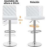 Juego de 2 Taburetes de Bar Altura Ajustable 92-113,5cm Sillas de Bar Asientos Giratorios Diseño Moderno Taburetes Altos Negro - details 38