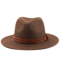 Sombreros panamá de ala ancha para hombre y mujer, sombrero de paja para la playa, protección UV, UPF, 54-58-60cm - details 8