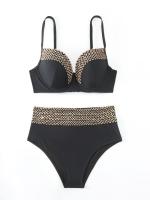 Bikini de cintura alta para mujer, traje de baño de dos piezas con realce, ropa de playa, 2024 - details 3