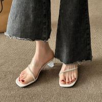 Nuevas zapatillas de cristal de gelatina de verano, Sandalias de tacón alto transparentes sexis, zapatos de tacón elegantes con punta abierta para mujer/niñas - details 9