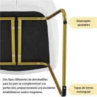 Terciopelo Sillon para Dormitorio Silla para Comedor Cocina Pata Metal Silla Sala de Estar Rosa Claro - details 43