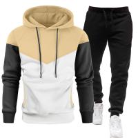 Conjunto de dos piezas para hombre, chándales informales, trajes deportivos para exteriores, sudaderas con capucha y pantalones para correr, Otoño e Invierno - details 2