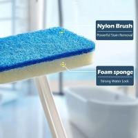 Cepillo de limpieza de esponja para baño, herramienta multifuncional, mango largo, cepillos removibles para bañera y suelo del hogar, cepillo para azulejos de cerámica - details 0