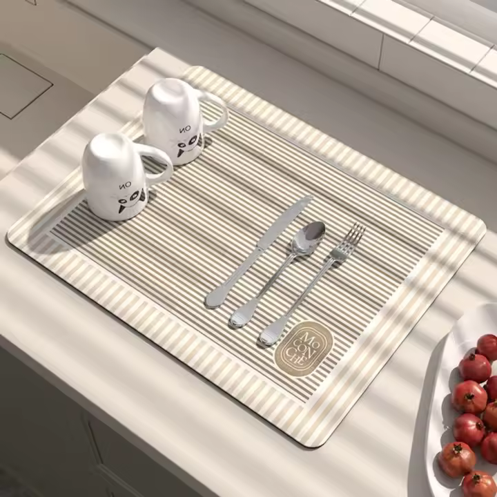 Alfombra Antideslizante de Secado Rápido Alfombra de Drenaje Duradera para Mesa de Cocina - 1