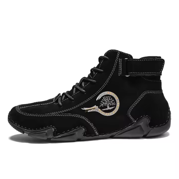 Botines de hombre de piel de suela suave con cordones clásicos, ligeros, antideslizantes y cómodos 5 1 - 1