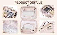 Bolsa de cosméticos transparente de 2 capas, paquete grande impermeable, bolsas de maquillaje transparentes de viaje multifuncionales, bolso de mano - details 2